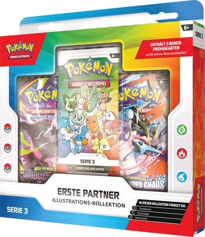 Pokémon Erste Partner-Illustrationskollektion: Karten-Box, Serie 3 mit 3 Promo-Karten