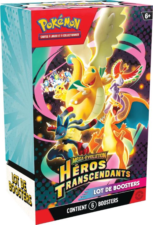 Pokémon Héros Transcendants Booster-Set, bedruckte Verpackungsbox mit Figur