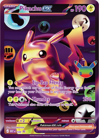 Pokémon-Karte „Pikachu ex“ mit HP 190