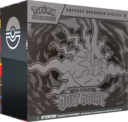 Pokémon Elite-Trainerbox in dunklem Anthrazit mit Pokémon-Logo und Emblem-Grafik