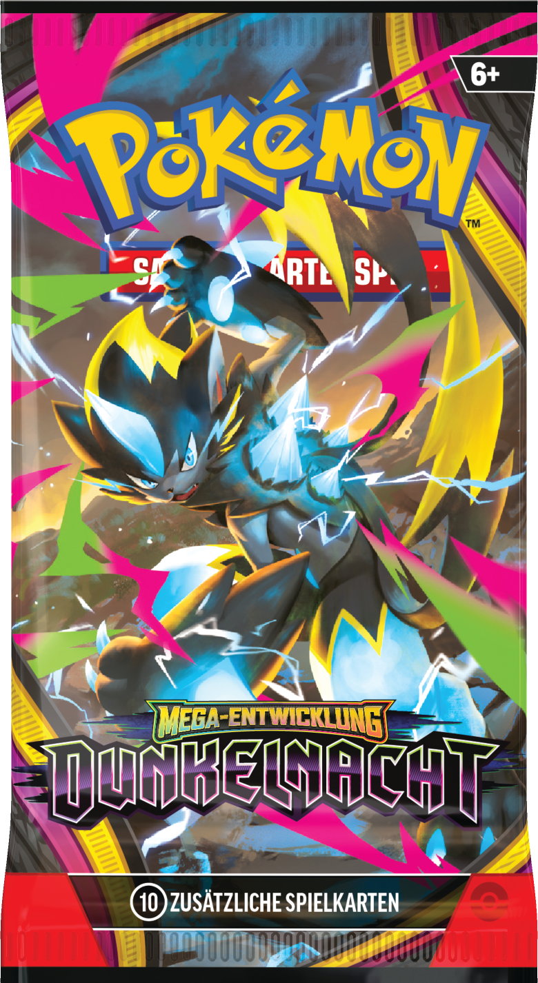 Pokémon Boosterpack „Dunkelnacht“ mit Mega-Entwicklungs-Motiv