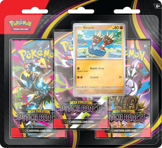 Pokémon Pitch Black 3er-Pack Tradingkarten-Blister mit sichtbarer Karte