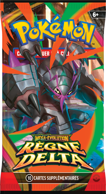 Pokémon Booster-Display mit schwarzem Mega-Evolution Delta-Reign Pokémon-Artwork