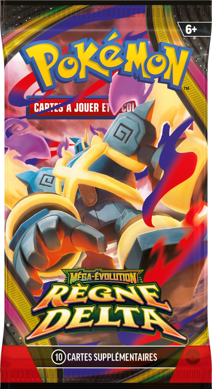 Pokémon Booster-Display mit gelbem Mega-Evolution Delta-Reign Pokémon-Artwork