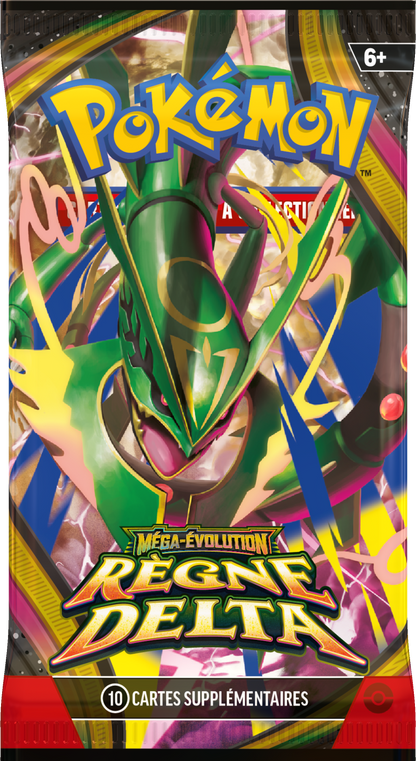 Pokémon Booster-Display mit grünem Mega-Evolution Delta-Reign Pokémon-Artwork