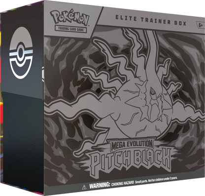 Pokémon Elite Trainer Box „Pitch Black“ mit Kartendesign und Logo