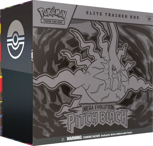 Pokémon Elite Trainer Box „Pitch Black“ mit Kartendesign und Logo