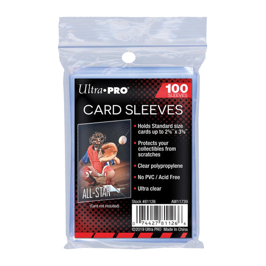 Klare Kartenschutzhüllen, 100er Pack, aus flexiblem Kunststoff