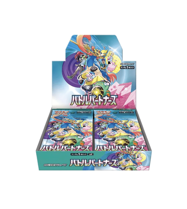 Pokémon Battle Partners Booster-Box mit aufgedruckten Karten und Packungen, Foliencover