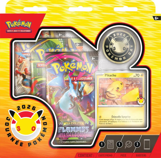Pokémon Day 2026 Kartenset in Sammelbox mit Pikachu und Pokémon-Logos