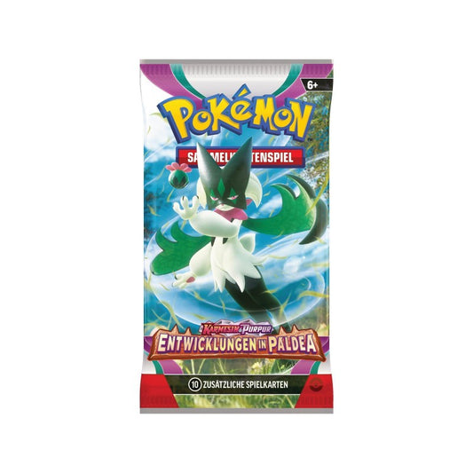 Pokémon Boosterpack mit grüner und weißer Pokémon-Abbildung, Sammelkartenspiel