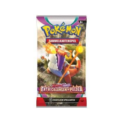 Pokémon Boosterpack mit orange Pokémon-Abbildung, Sammelkartenspiel