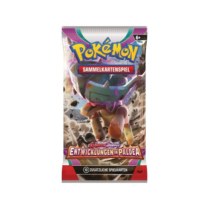 Pokémon Boosterpack mit violetter Pokémon-Abbildung, Sammelkartenspiel