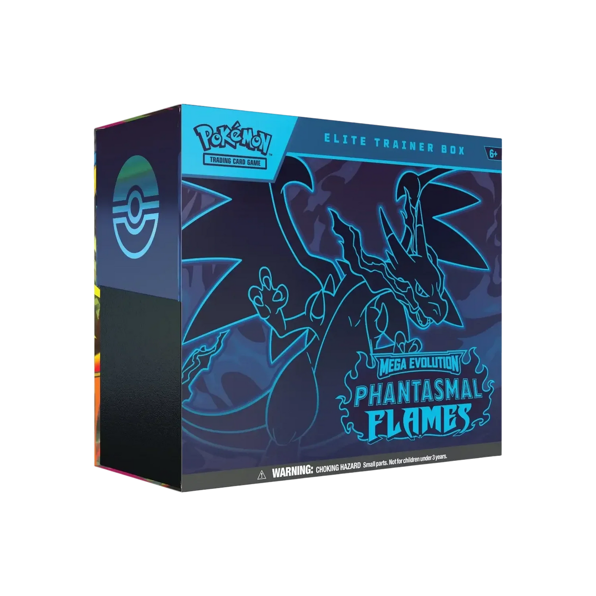 Pokémon Elite-Trainer-Box „Phantasmal Flames“ mit Mega-Evolution-Design, verschlossen