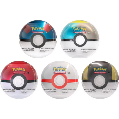 Poké Ball-Verpackungen: fünf Pokémon-Poké-Balls in verschiedenen Farben